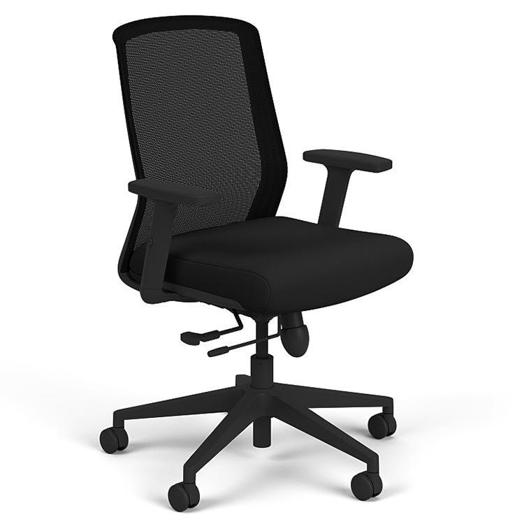 Cass Task Chair, black seat, black frame