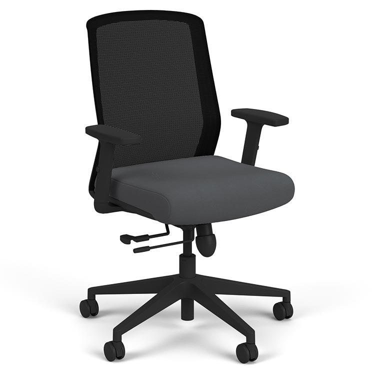 Cass Task Chair, charcoal seat, black frame