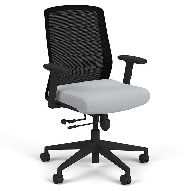 Cass Task Chair, dark blue seat, black frame