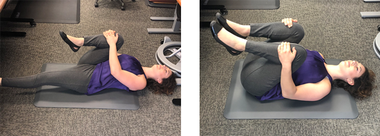 Double Knee to Chest Stretch at the office