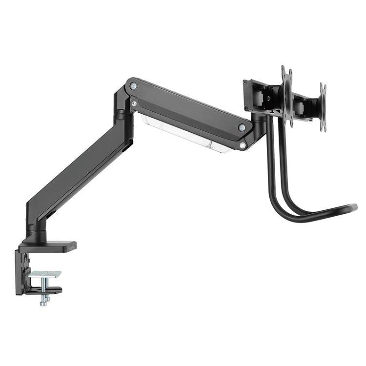 Echo Slide Dual Monitor Arm, Black, side view (extended)