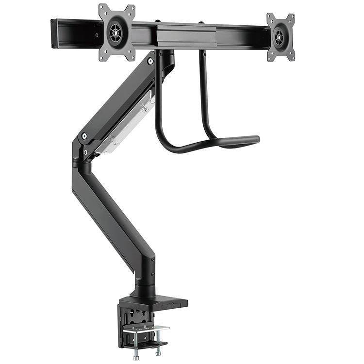 Echo Slide Dual Monitor Arm, Black, Angle View