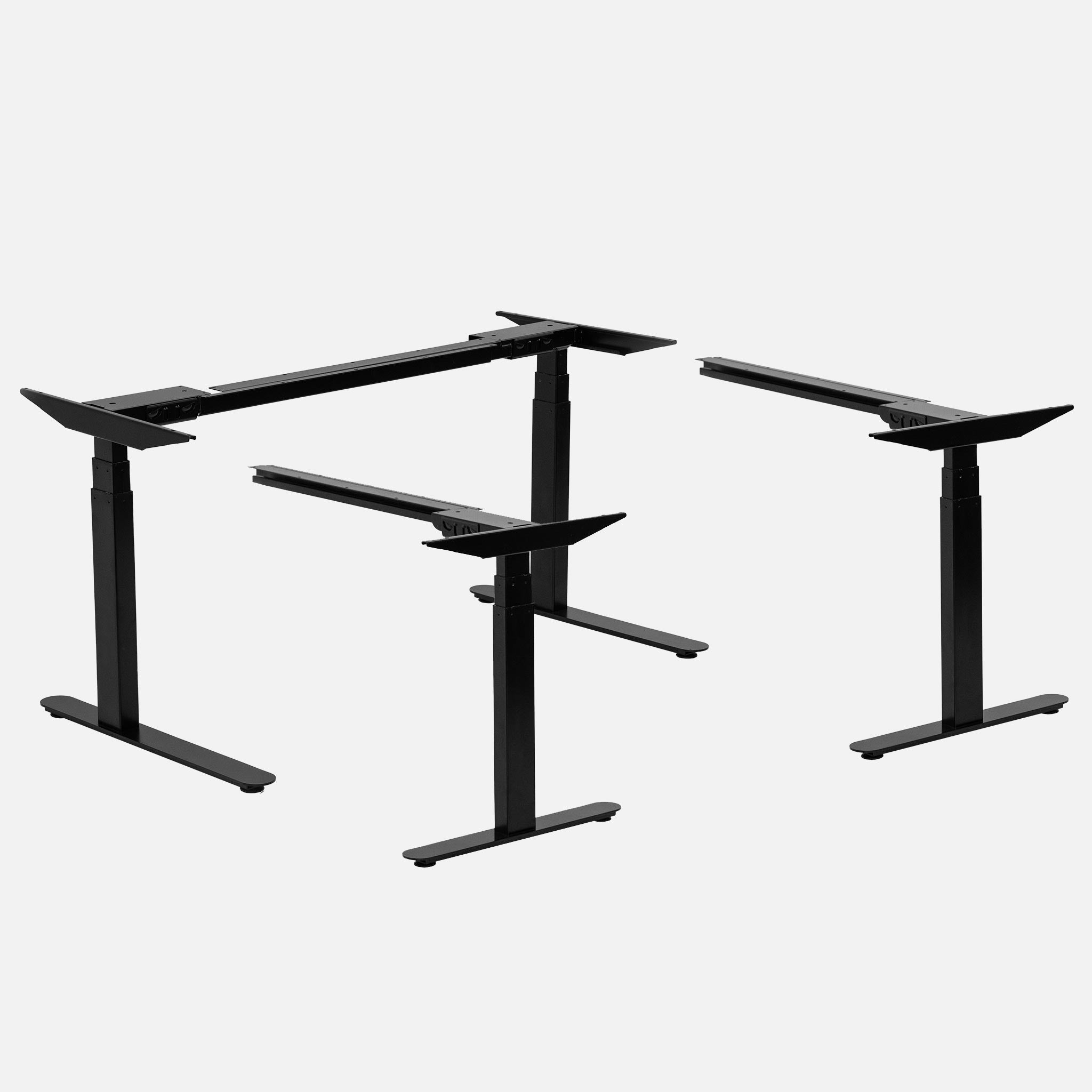 Lander U-Desk DIY Base in Black. Four-legged Standing Desk Base.