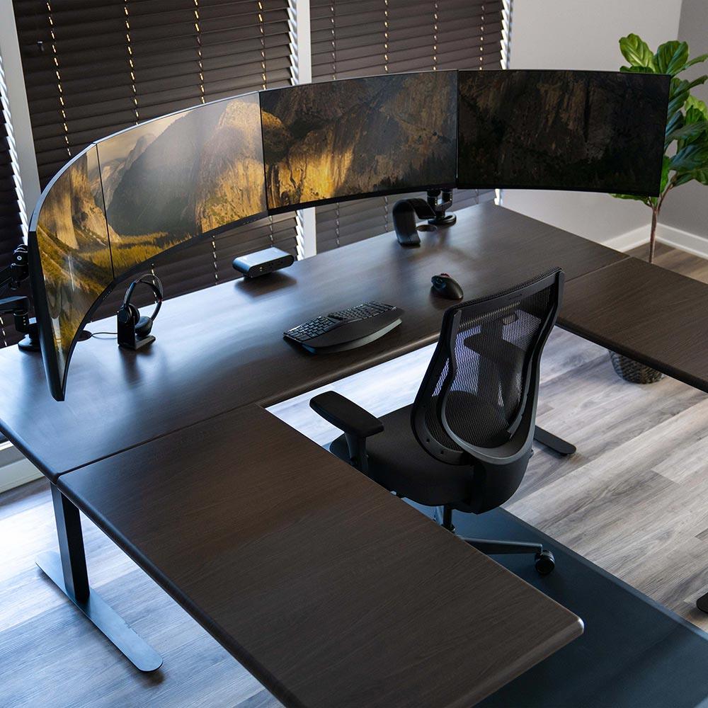 Lander Standing U-Desk - 3D Laminate - iMovR