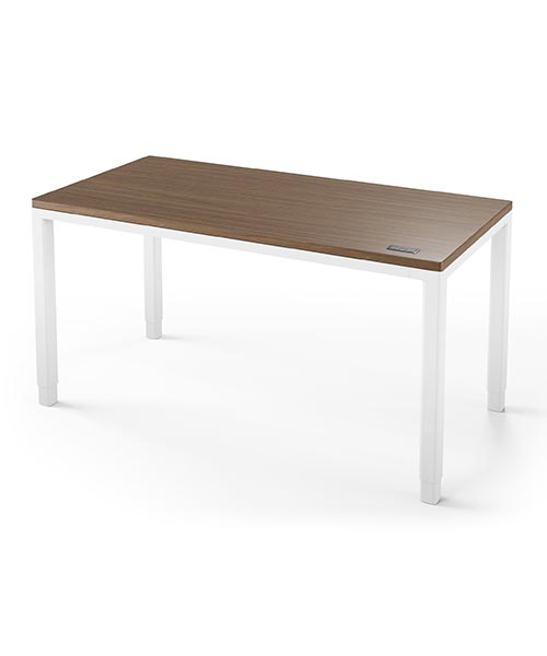 iMovR Q Desk, Bella Walnut on White Base