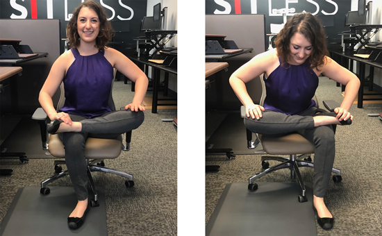 Seated Figure-4 Stretch at the office