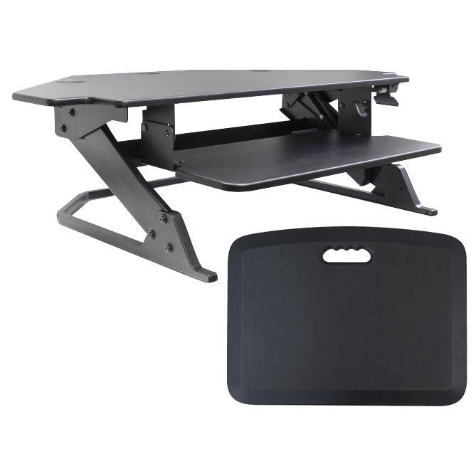ZipLift+ Corner 42″ Standing Desk Converter with EcoLast mat